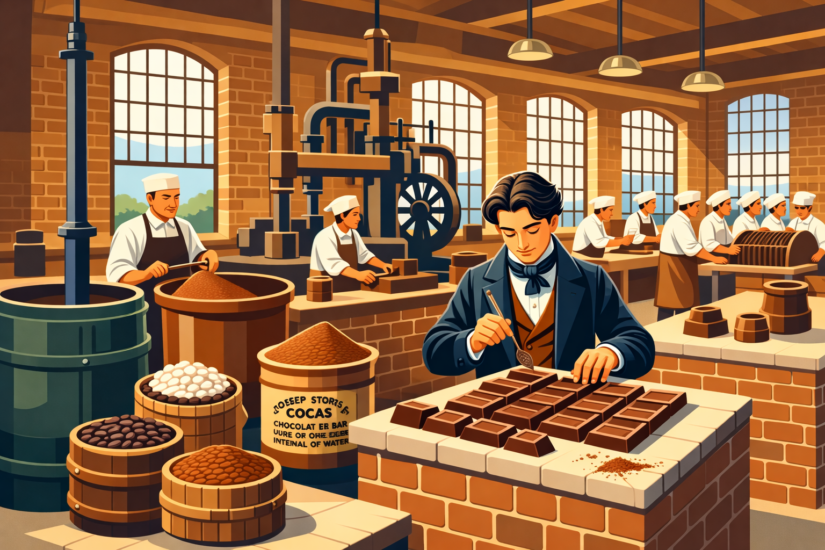 JOSEPH FRY КРАЛЯ НА ШОКОЛАДА 5 Joseph Storrs Fry in a 19th century chocolate factory setting