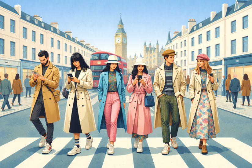 BRITISH FASHION 1950s - 2020s 9 An illustration depicting British fashion in the 2010s