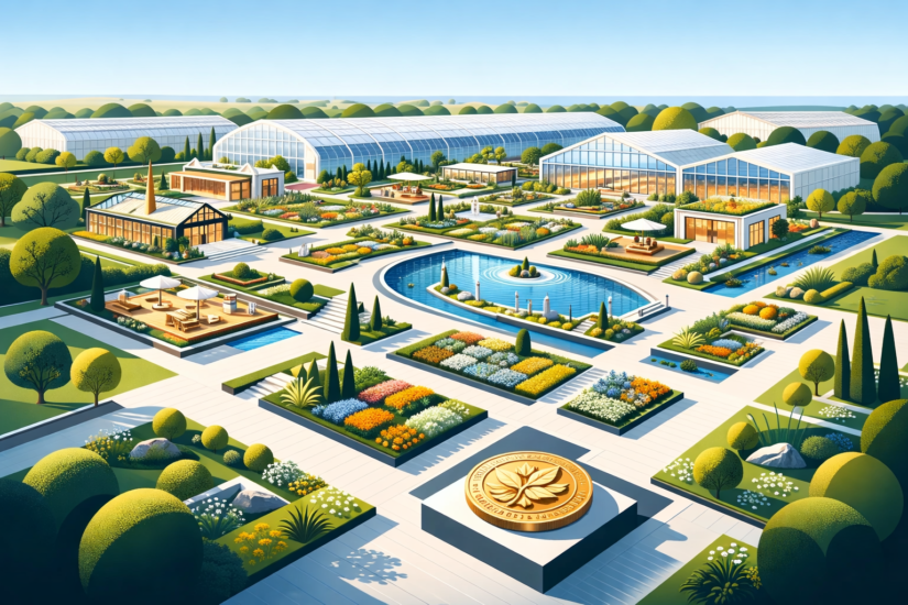 THE CHELSEA FLOWER SHOW 3 Modern botanical garden masterplan in daylight