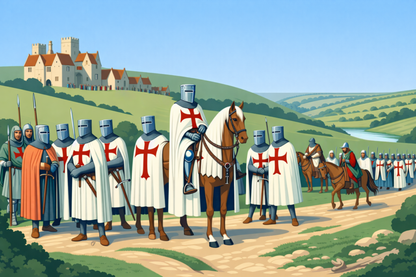 THE KNIGHTS TEMPLAR AND ENGLAND 3 The Knights on a path near a castle