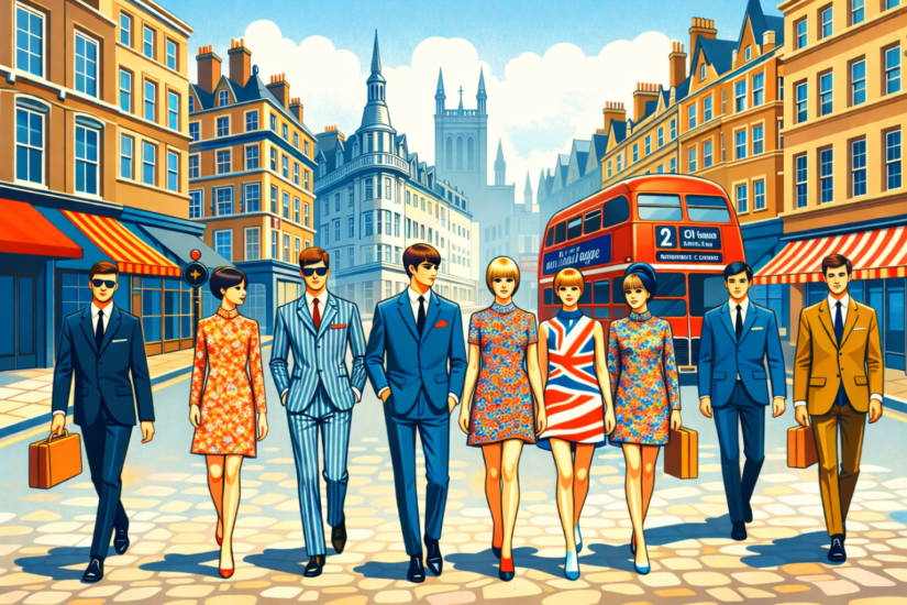 TWIGGY 5 1960s fashion on a London street