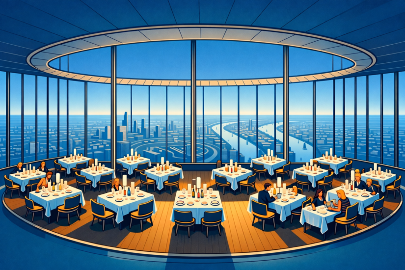 Luxury dining with city views