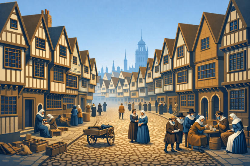 SAMUEL PAPYS 3 Medieval town market day