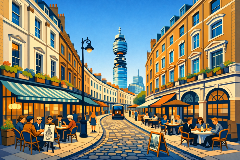 Street scene with BT Tower view