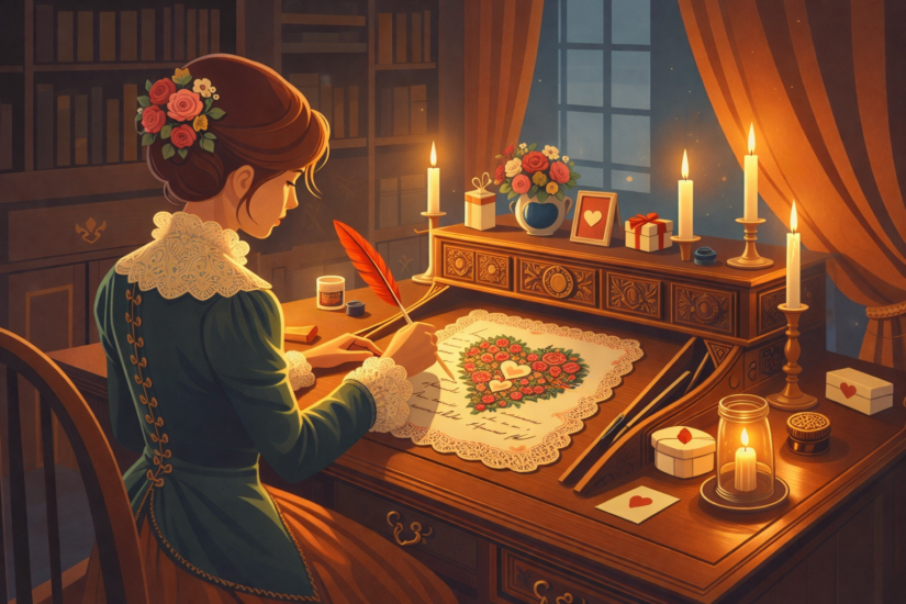 THE VALENTINE'S DAY 5 Writing a love letter by candlelight
