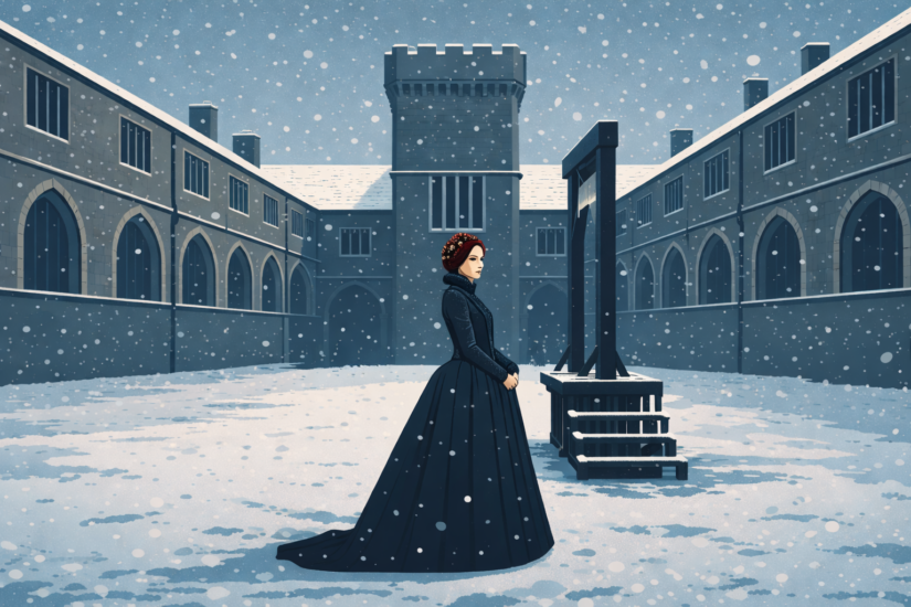 MARY QUEEN OF SCOTS 4 Lonely noblewoman in snowy courtyard