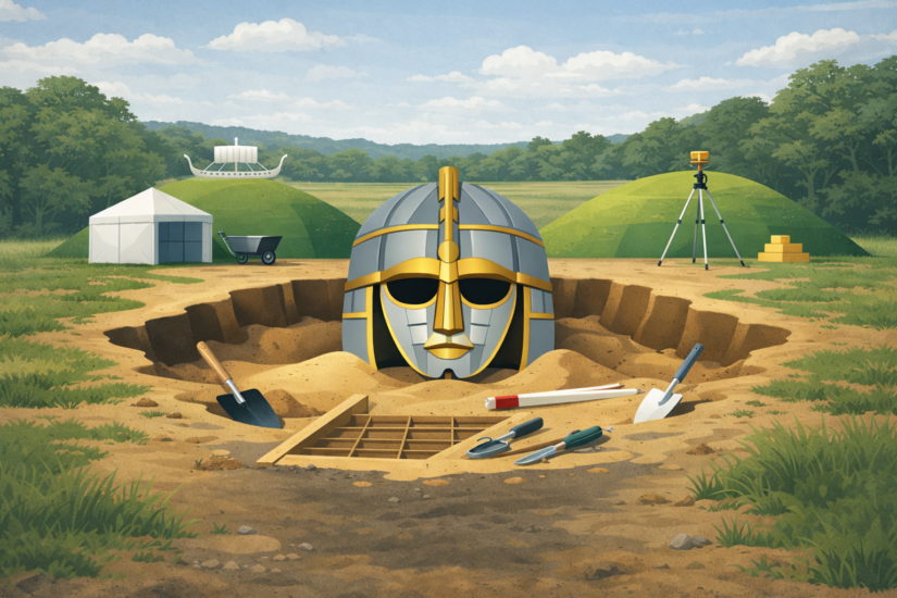 Sutton Hoo excavation in progress