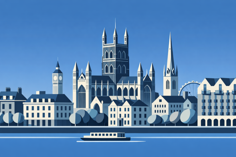 GLOUCESTER 6 Minimalist depiction of iconic Glochester landmarks