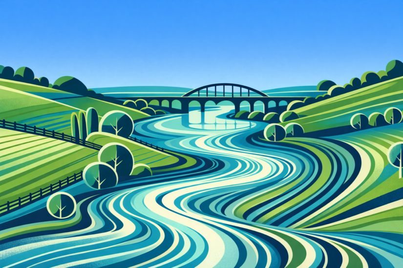THE RIVER SEVERN 3 Winding river through rolling countryside