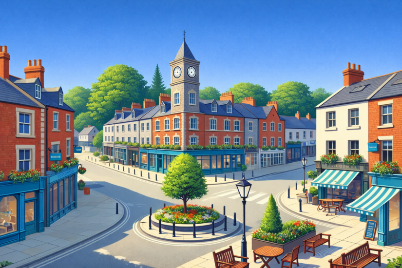 COOKSTOWN 4 Charming town square with clock tower