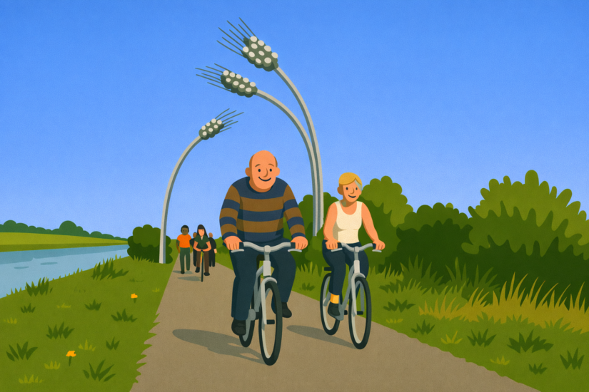 The cycling and walking routes in Boston region 1