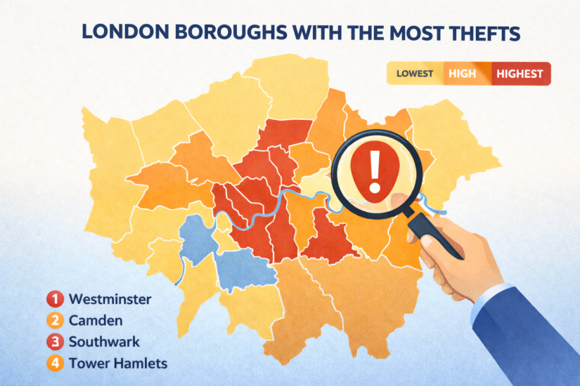 ЛОНДОНСКИТЕ КВАРТАЛИ С НАЙ-МНОГО КРАЖБИ 3 The London theft map