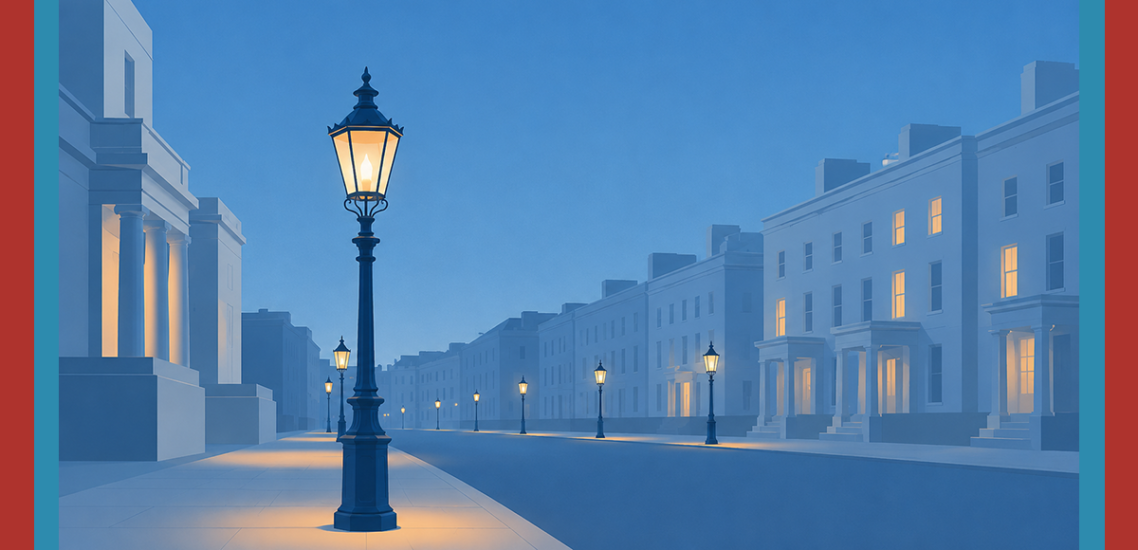 world's first gas street lighting