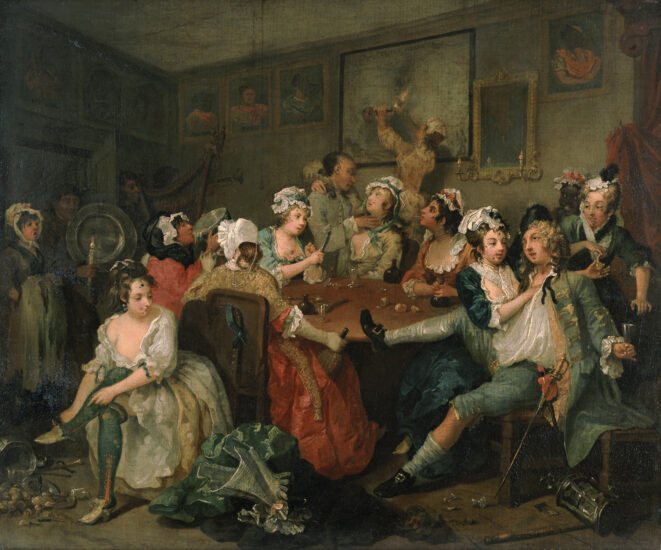 WILLIAM HOGARTH 4 William Hogarth A Rakes Progress Tavern Scene